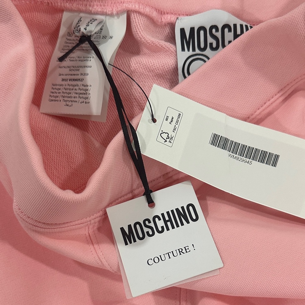 Moschino Pink Track Joggers with Colorblock Back Patch - Picture 6 of 8
